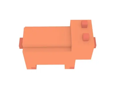 PIG VOXEL ANIMAL Low-poly 3D model