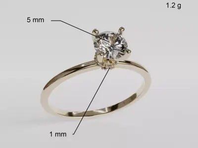engagement ring 3D print model