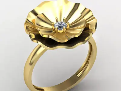 Flower ring 06 3D print model