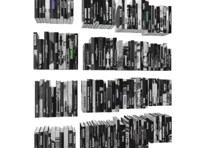 Books 150 pieces 3-9-3 Low-poly 3D model