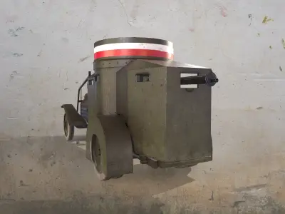 WWI Armored Car Lancia 1ZM 1916 Low-poly 3D model