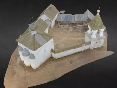 Moscow of the 16th century architecture low poly Low-poly 3D model
