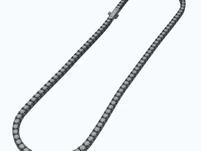 3mm Diamonds Tennis chain 3D print model
