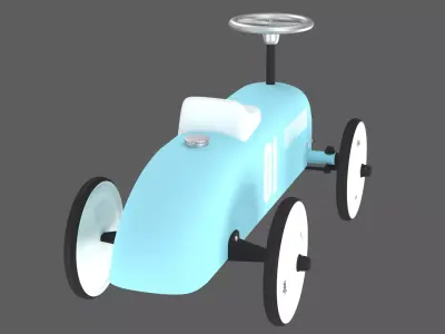 Retro Push Car Toy 3D Model 3D model
