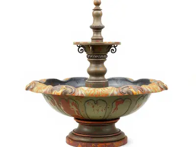 Ornate Decorative Fountain Model Pack Low-poly 3D model