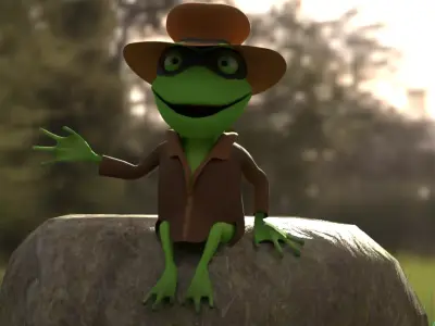 TOAD DETECTIVE Character Animated Low-poly 3D model