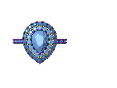 Diamond ring Solitaire ring model jewelry 3D print model 3D 3D print model