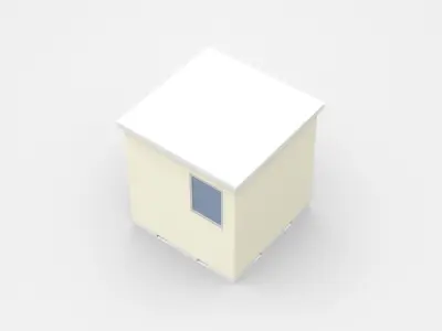 Safety Cabin With Door And Side Window 3D model