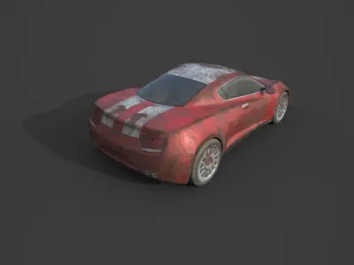 Generic Sport Car 01 Rusty Red  Low-poly 3D model