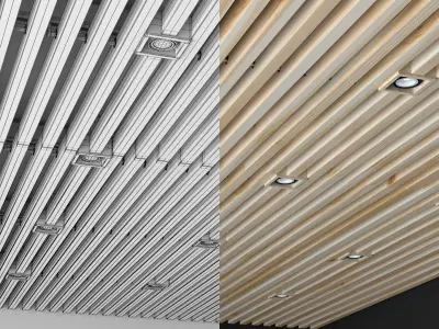 Wooden ceiling 2 3D model