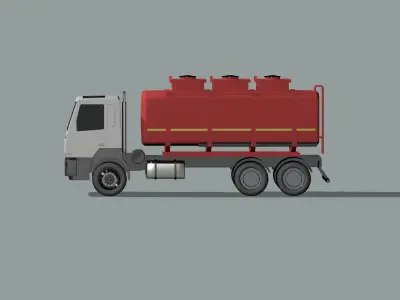 tank truck MAZ  Low-poly 3D model