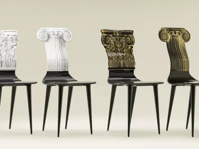 Fornasetti Capitello Corinzio and Jonico Chair Low-poly 3D model