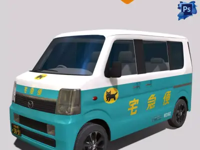 Key Car Mazda Scrum Lowpoly Low-poly 3D model