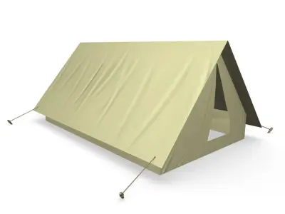 Campfire tepee with fire and rocks Free low-poly 3D model