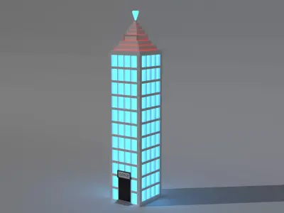Modern City Office Building Low Poly Asset Low-poly 3D model