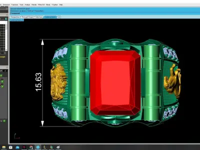 Luxury Emerald Statement Ring for Men 3308 3D print model