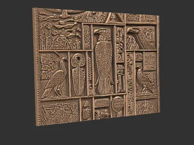 Wall Decor Plate with Ancient Egyptian Motifs  size   3D print model