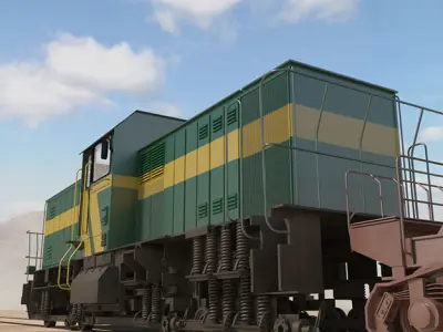 Train with hopper car 3D model