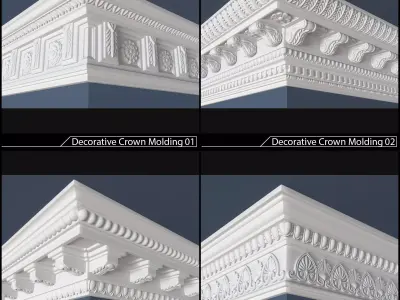 Crown molding collection for archviz 3D model