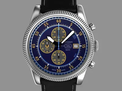 Chronograph wrist watch My own design 3D model