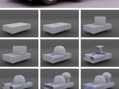 Fantasy CAR Low-poly 3D model