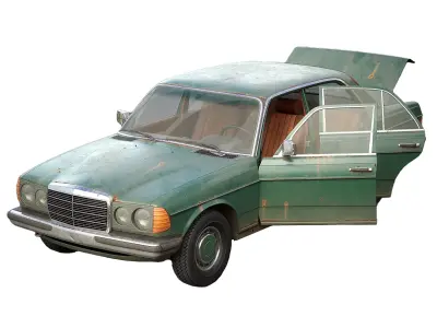 Old Classic car Sedan Set  with interior in 9 color variants az9 Low-poly 3D model