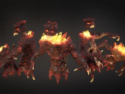 Hell Flying Demon Low-poly game engine ready 3D model Low-poly 3D model