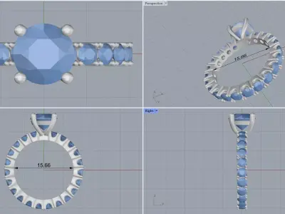 woman ring 3D print model 19