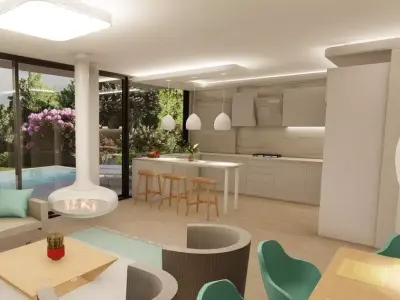 Villa Kitchen U Shaped with Island 3D model