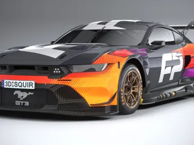 Mustang GT3 Racecar 2024 3D model
