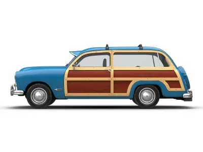 Generic Retro Car Simple Interior 3D model