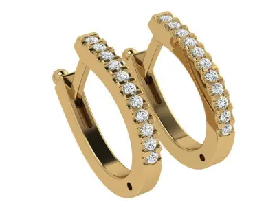 Diamond English Lock Earring 4326 3D print model