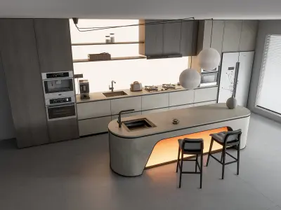 Kitchen Modern interior 105 3D model