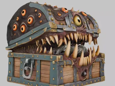 Treasure Chest Low-poly 3D model buy