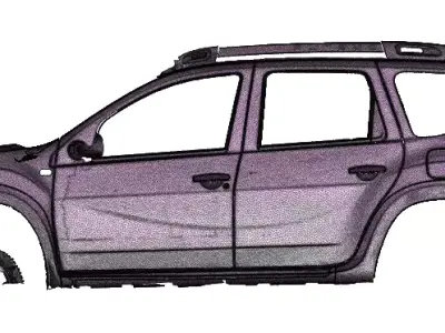 3D Scanned Left Side Dacia Duster 2015 Scale 1 to 1  3D model