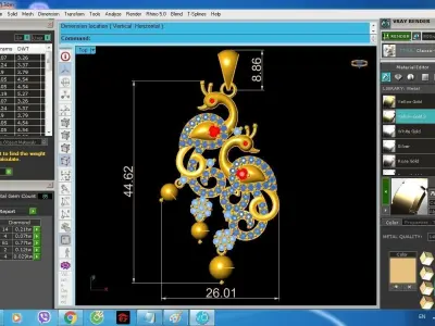 Luxury Ornamental Swirl Diamond Pendant  1199 3D print model