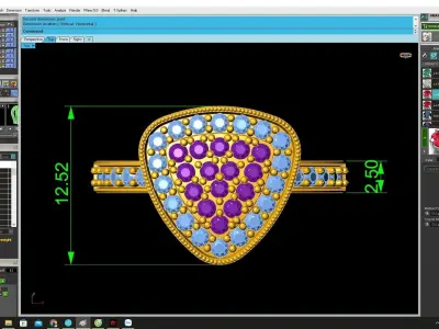 Luxury Triangle Pave Halo Ring 3D Model 4390 3D print model