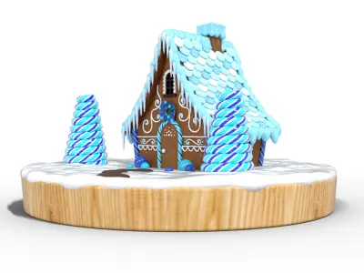 Gingerbread House Low-poly 3D model