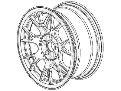 BBS CH-R Black Wheel with Painted Finish Rim 19 inches 3D model
