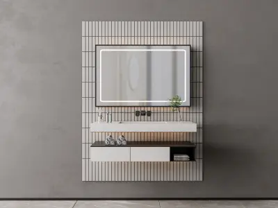 Vanity bathroom set 001 3D model