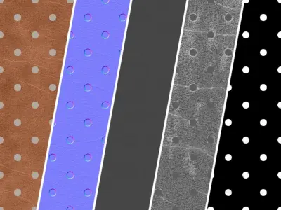 Leather Materials 39- Leather Panel By Dot Metal - Pbr Seamless Texture