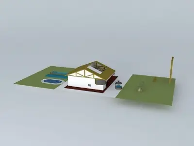 wood house frame Free 3D model