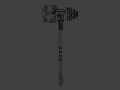 Sci fi hammer Free 3D model
