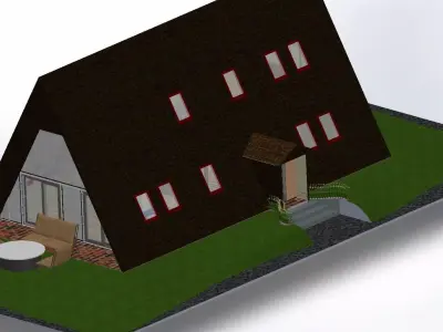 DUPLEX VILLA MANUFACTURED FROM PROFILE STEEL 155 SQUARE METERS 3D model