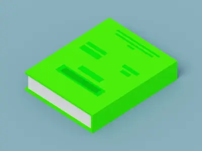Voxel Green Book Low-poly 3D model