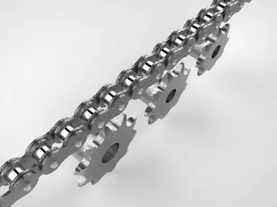 Sprockets 05B-1-2 DIN8187 Z8-Z10 3D model