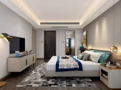 bedroom interior 3D model 27