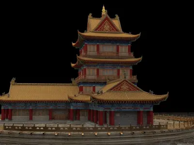 Chinese ancient house 3D model 37