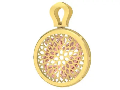 Luxury Koi Fish Feng Shui Circular Pendant 3652 3D print model