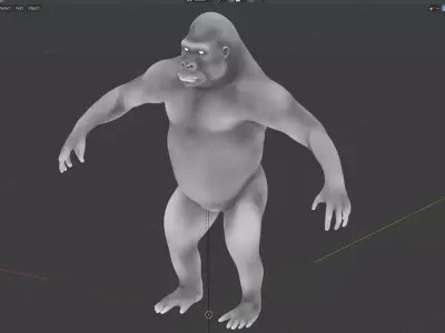 Gorilla Base Mesh  Low-poly 3D model